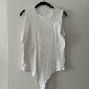 Abercrombie & Fitch Cotton Seamless Fabric Crew Tank Bodysuit